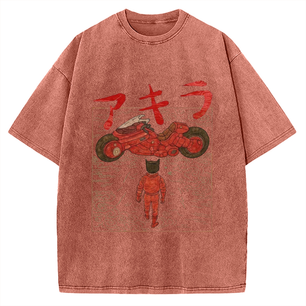 Neo Tokyo Cat Ukiyo-e Kawaii Japanese Vintage Washed T-shirt