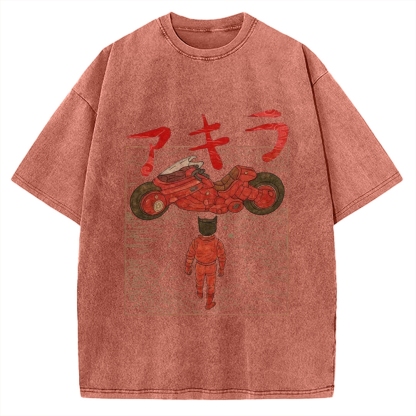 Neo Tokyo Cat Ukiyo-e Kawaii Japanese Vintage Washed T-shirt