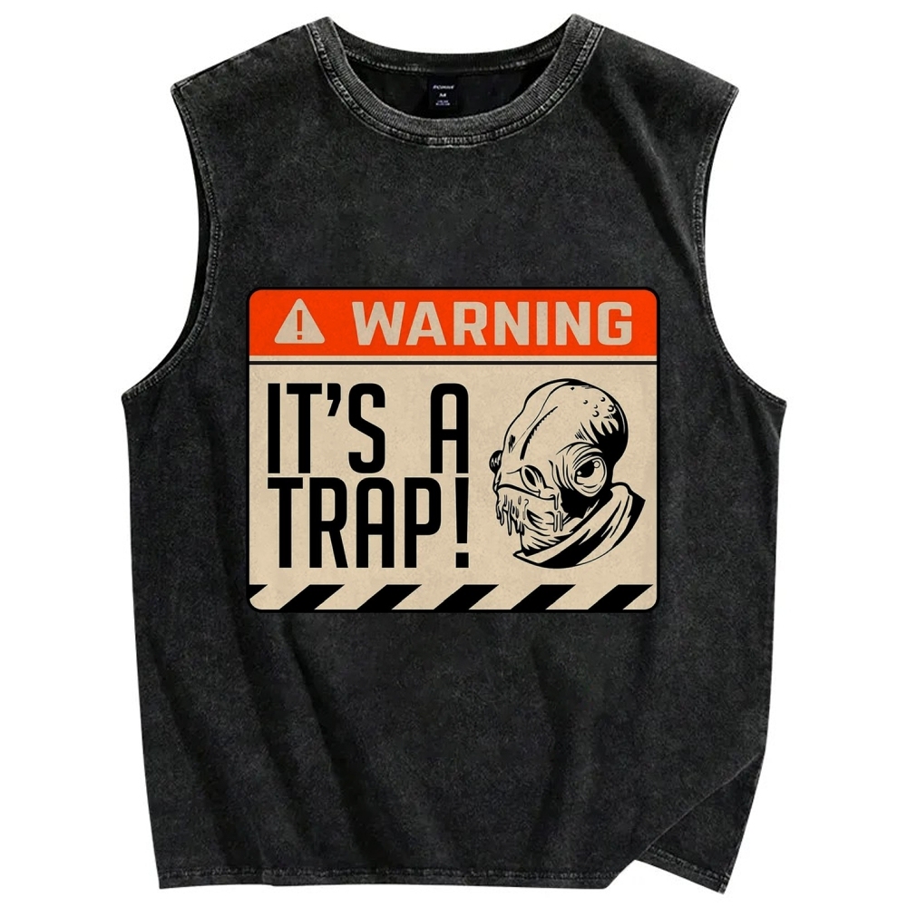 It's a trap Vintage Distressed Washed Tank Top