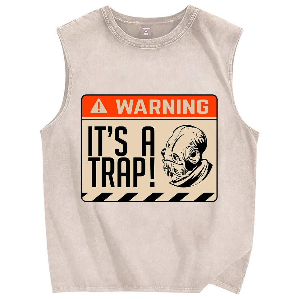 It's a trap Vintage Distressed Washed Tank Top