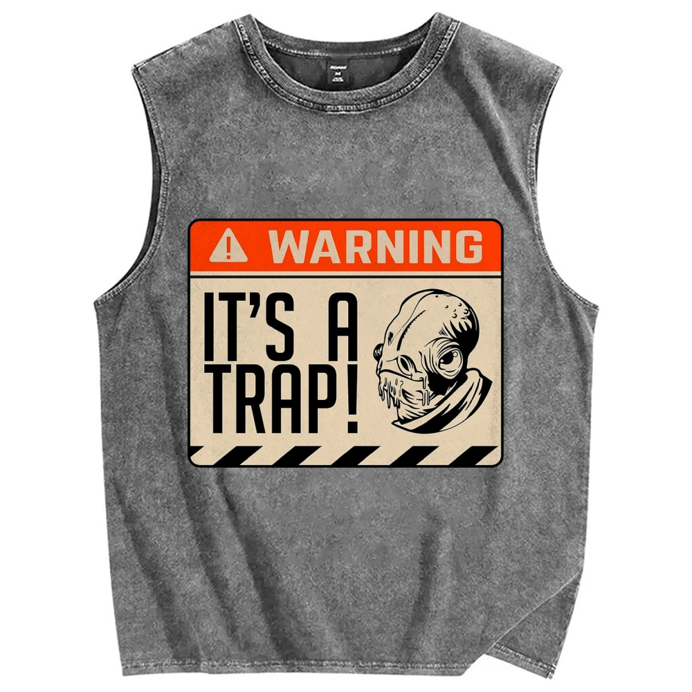 It's a trap Vintage Distressed Washed Tank Top