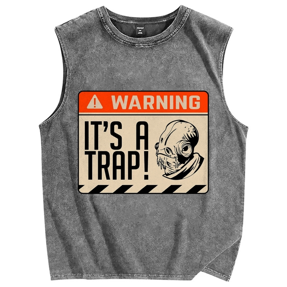 It's a trap Vintage Distressed Washed Tank Top