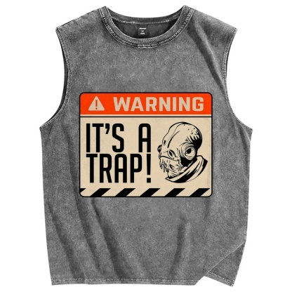 It's a trap Vintage Distressed Washed Tank Top