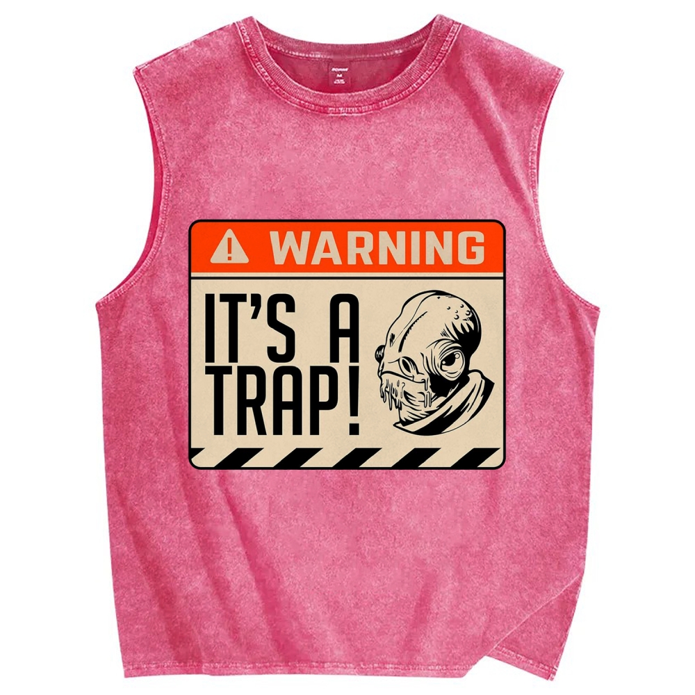 It's a trap Vintage Distressed Washed Tank Top