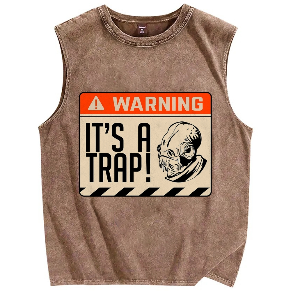 It's a trap Vintage Distressed Washed Tank Top