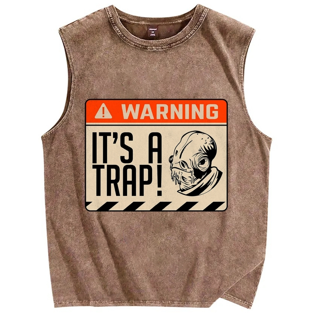 It's a trap Vintage Distressed Washed Tank Top