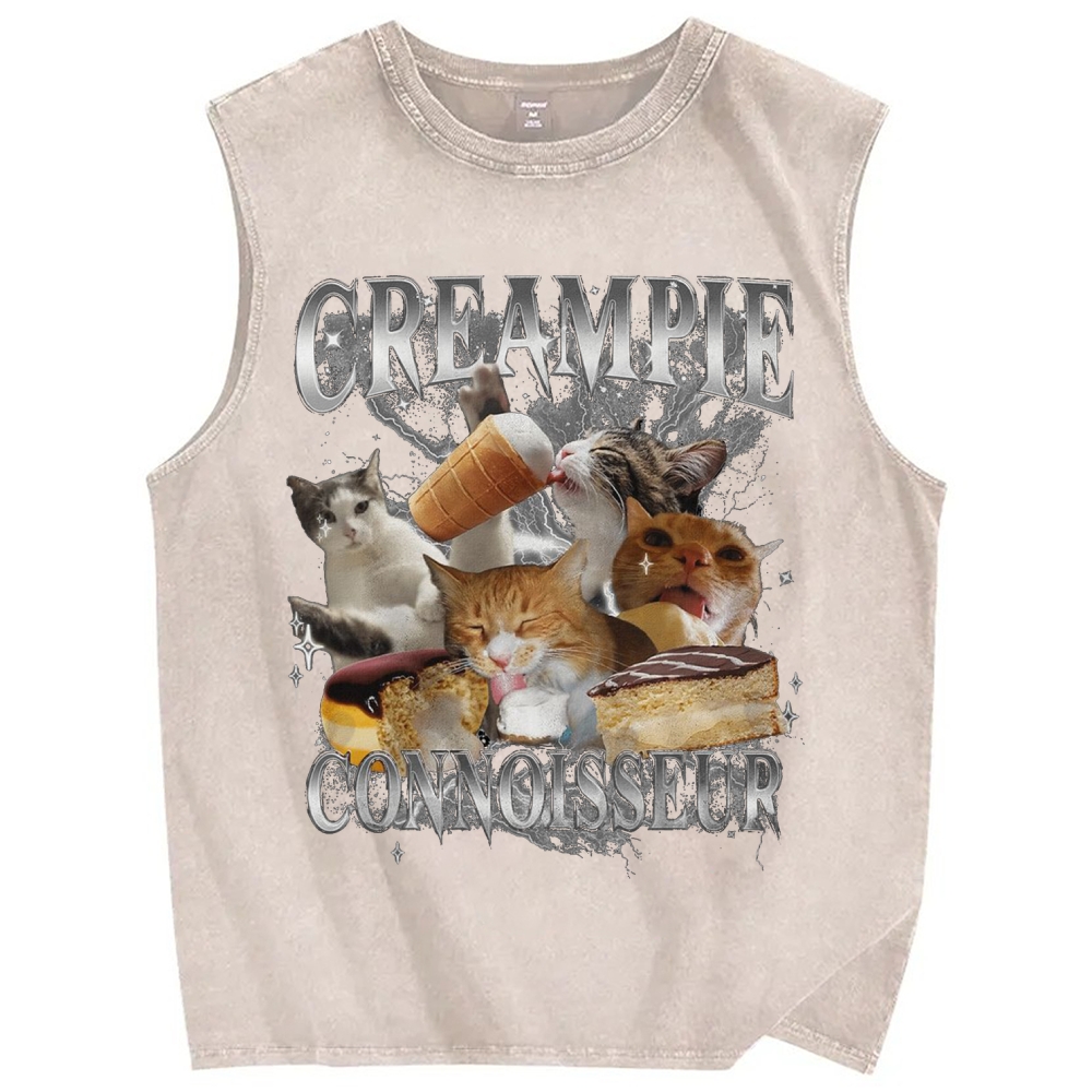 CatVintage Distressed Washed Tank Top