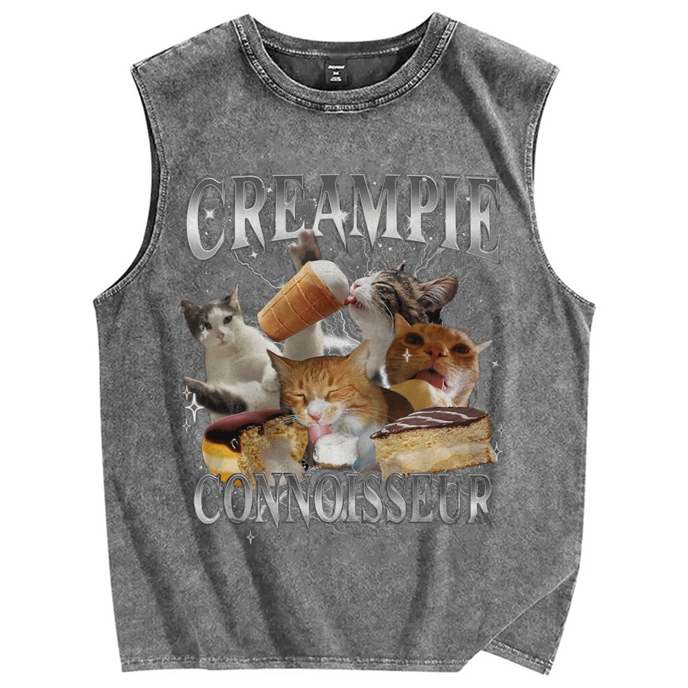 CatVintage Distressed Washed Tank Top