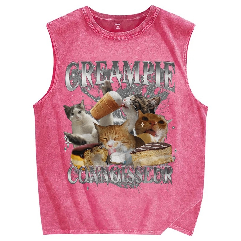 CatVintage Distressed Washed Tank Top