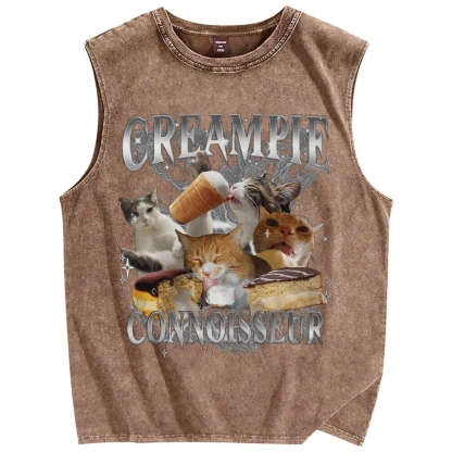 CatVintage Distressed Washed Tank Top