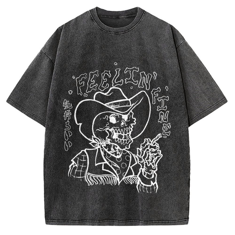 Feelin Fine Skeleton Vintage Washed T-shirt