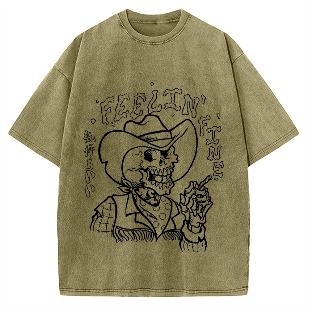 Feelin Fine Skeleton Vintage Washed T-shirt