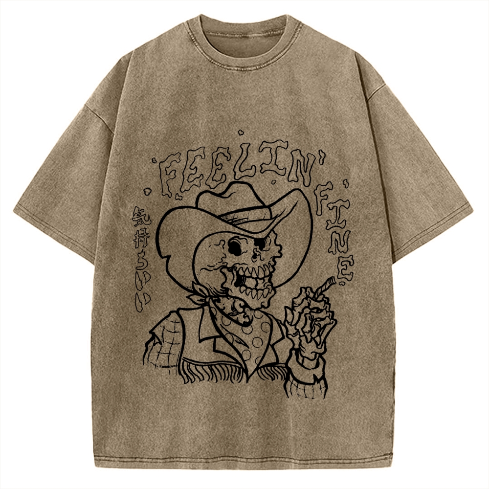 Feelin Fine Skeleton Vintage Washed T-shirt