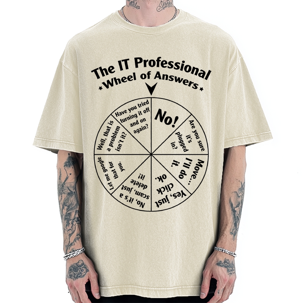Answer Wheel Washed Vintage Washed T-shirt