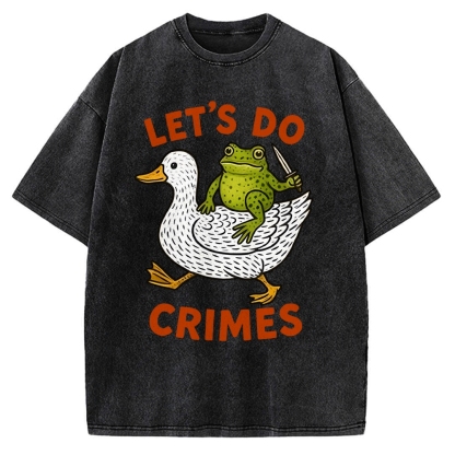 Frog Ready To Commit Crime Vintage Washed T-shirt