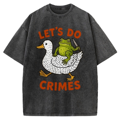 Frog Ready To Commit Crime Vintage Washed T-shirt