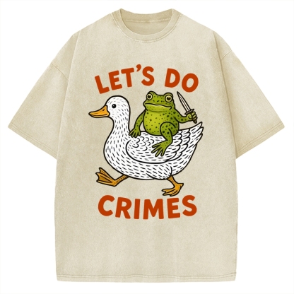 Frog Ready To Commit Crime Vintage Washed T-shirt