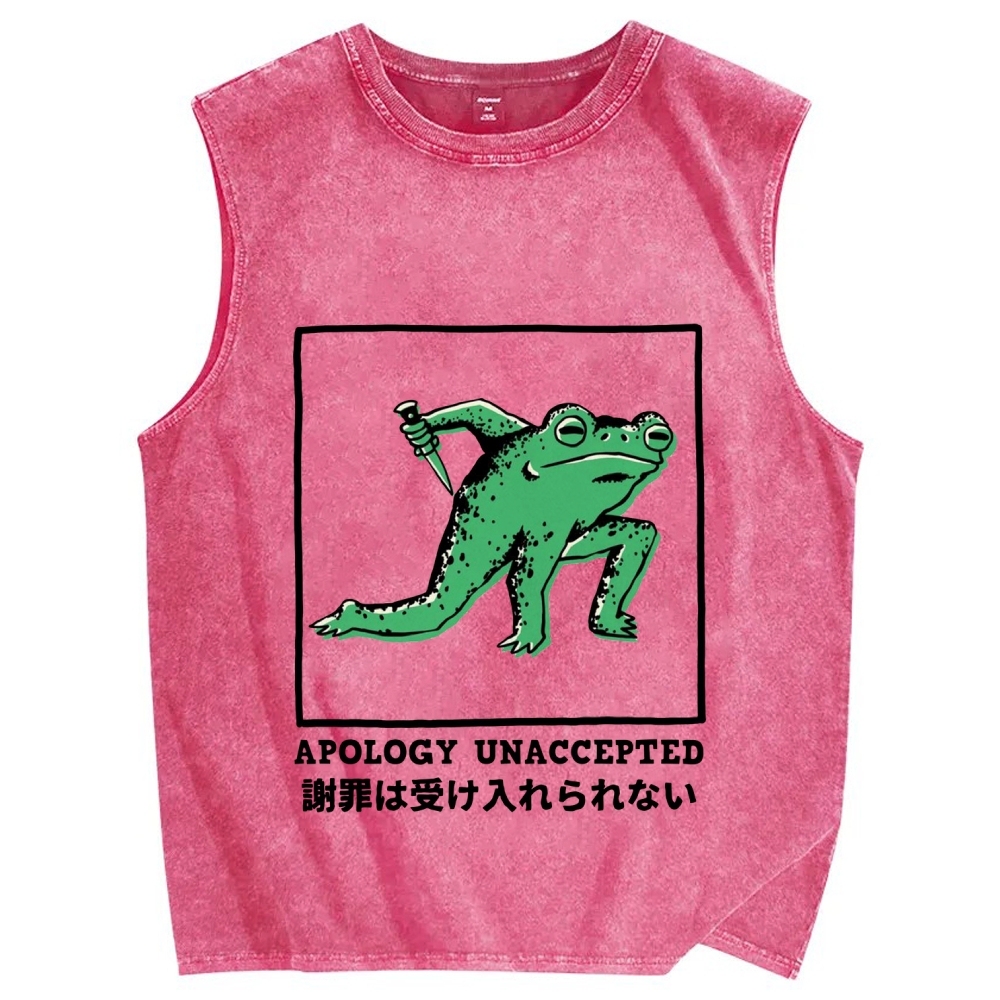 Apology Unacceted Frog Vintage Distressed Washed Tank Top