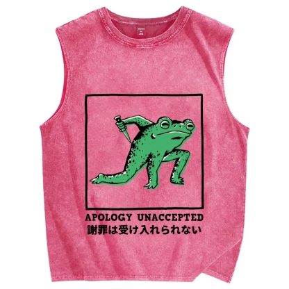 Apology Unacceted Frog Vintage Distressed Washed Tank Top