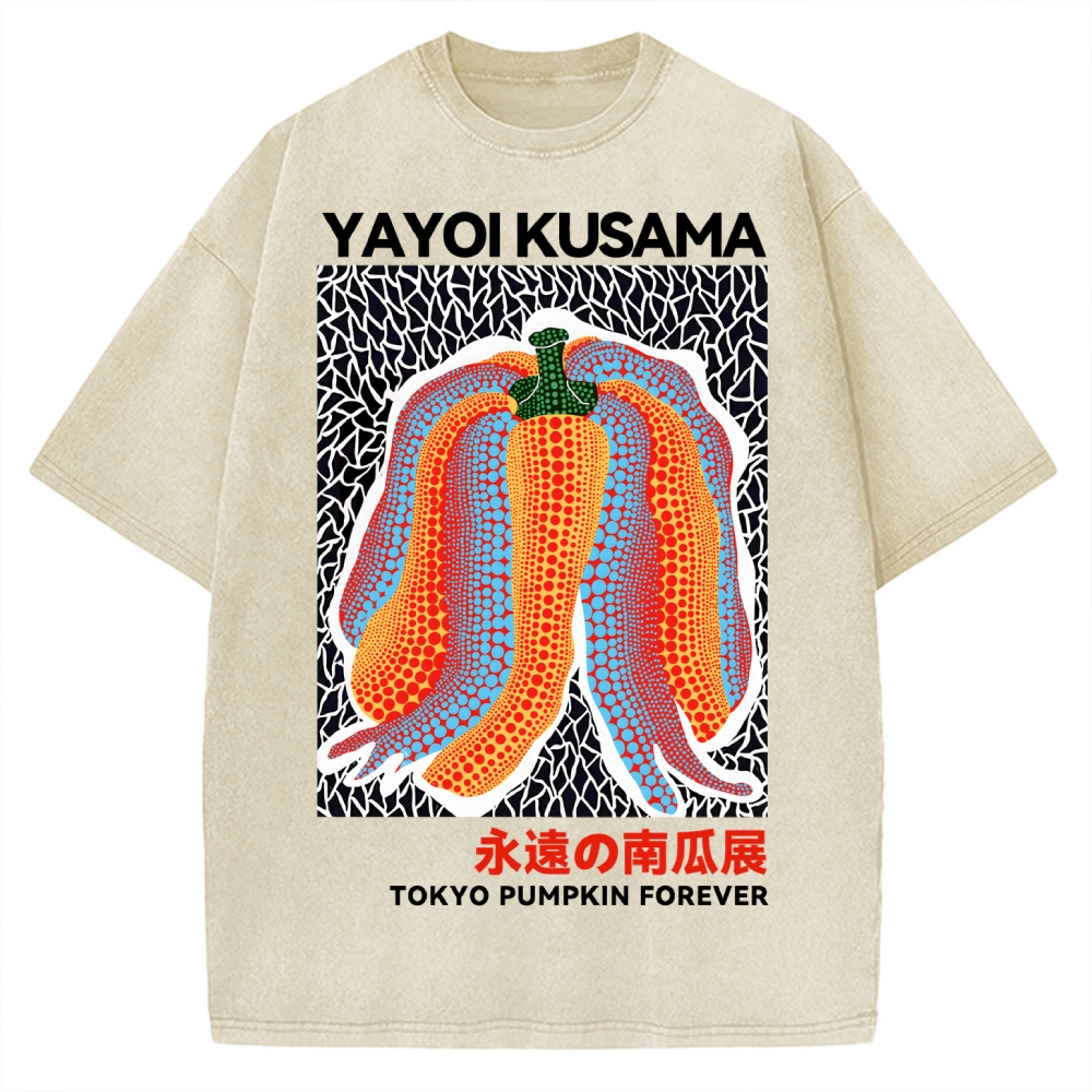 Yayoi Kusama Mushroom Pure Vintage Washed T-shirt