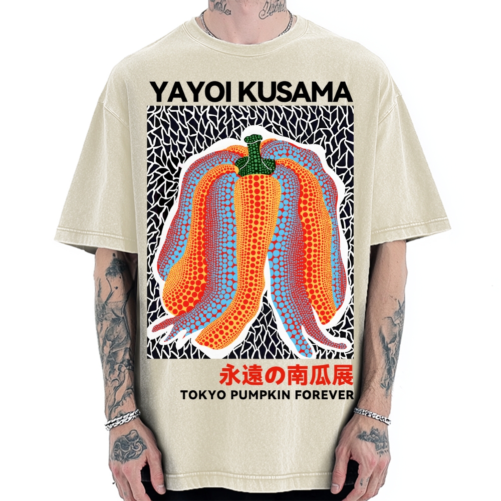 Yayoi Kusama Mushroom Pure Vintage Washed T-shirt