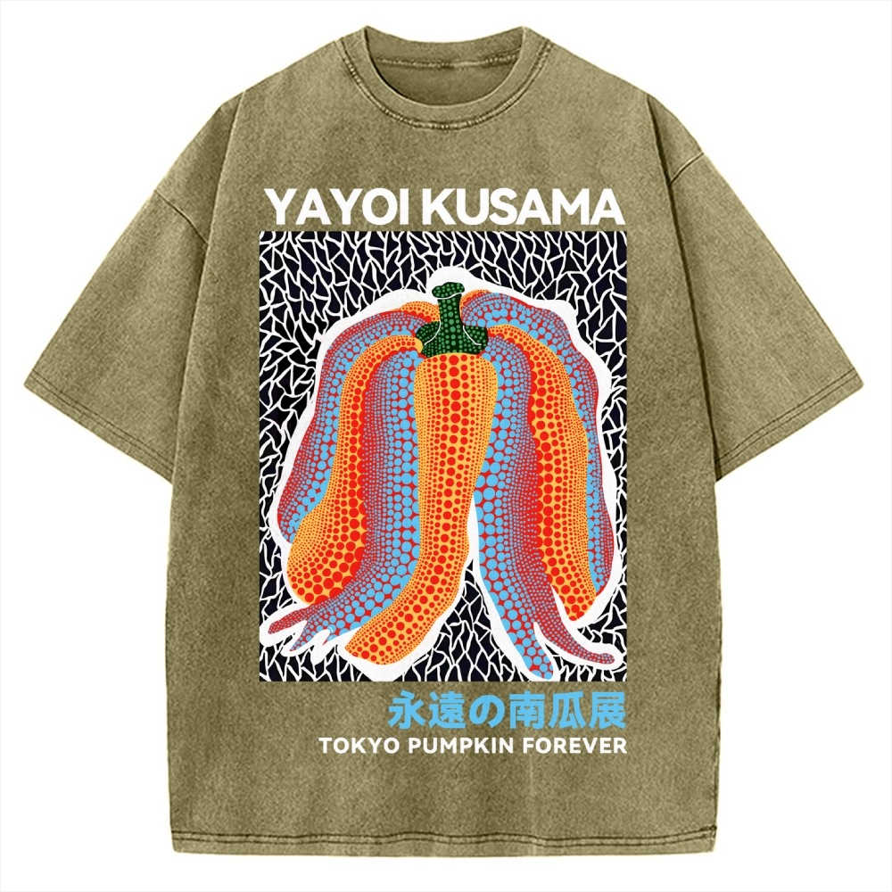 Yayoi Kusama Mushroom Pure Vintage Washed T-shirt