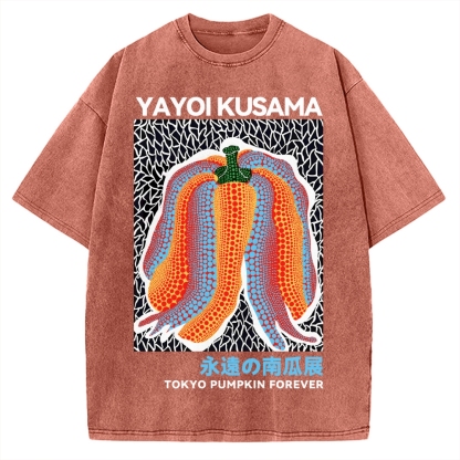 Yayoi Kusama Mushroom Pure Vintage Washed T-shirt