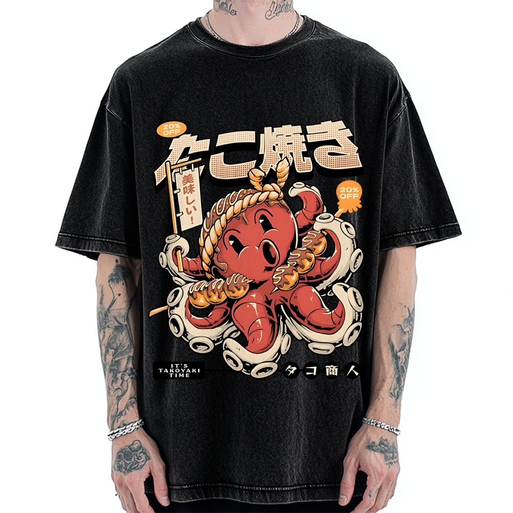 Japan Osaka Delicious Takoyaki Vintage Washed T-shirt