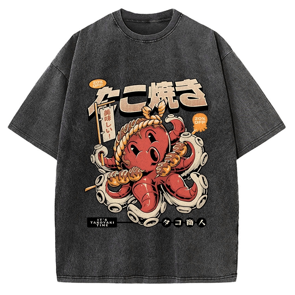 Japan Osaka Delicious Takoyaki Vintage Washed T-shirt