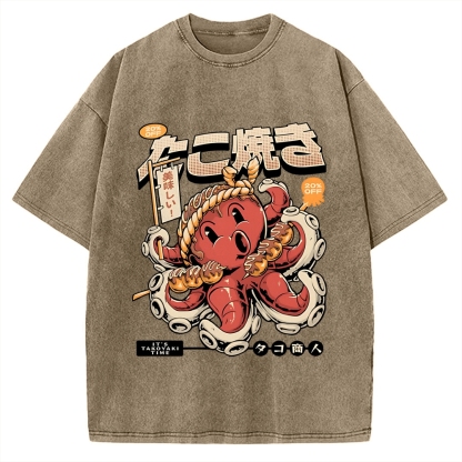 Japan Osaka Delicious Takoyaki Vintage Washed T-shirt