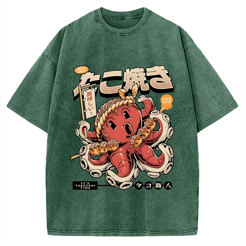 Japan Osaka Delicious Takoyaki Vintage Washed T-shirt