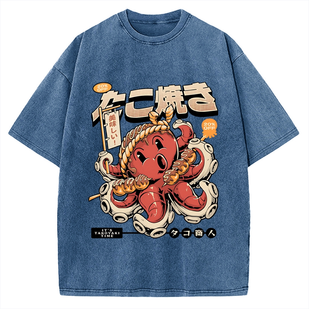 Japan Osaka Delicious Takoyaki Vintage Washed T-shirt