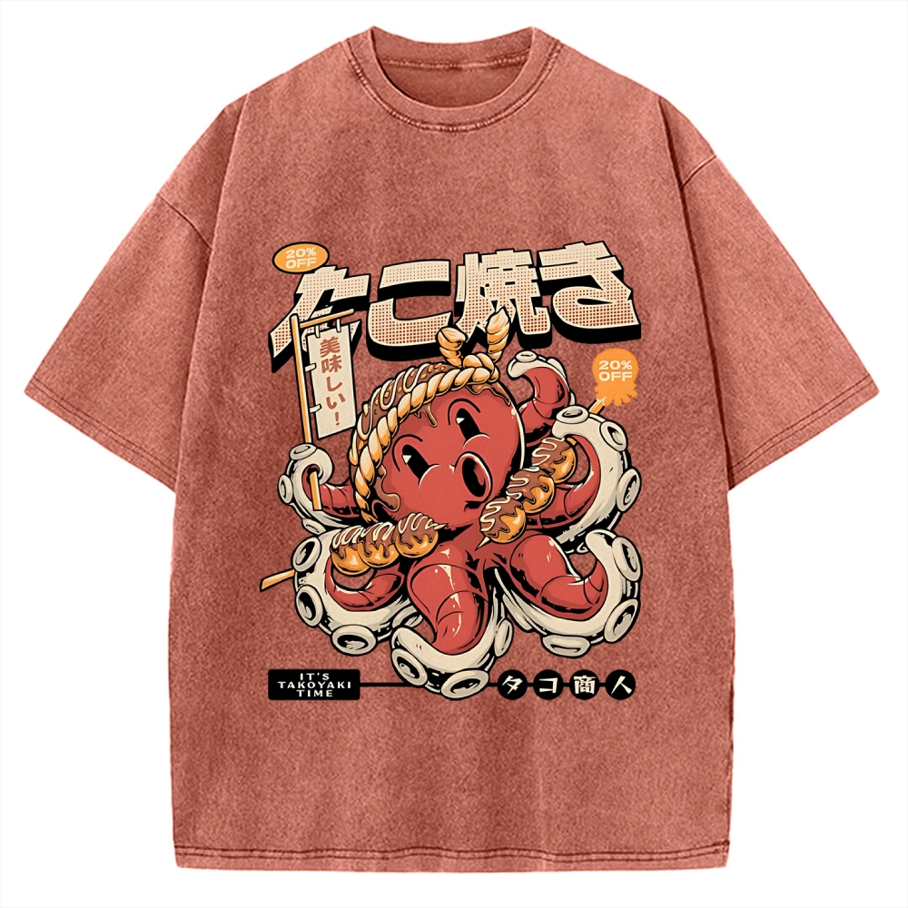 Japan Osaka Delicious Takoyaki Vintage Washed T-shirt