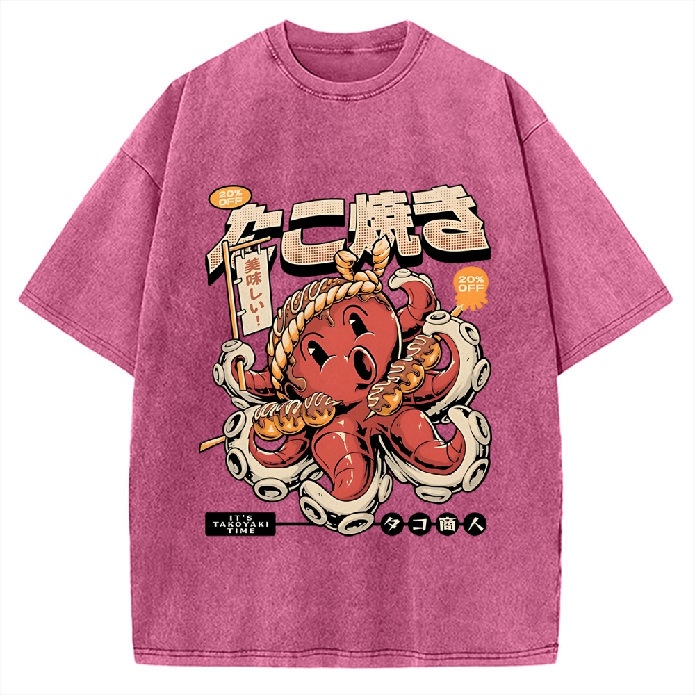 Japan Osaka Delicious Takoyaki Vintage Washed T-shirt