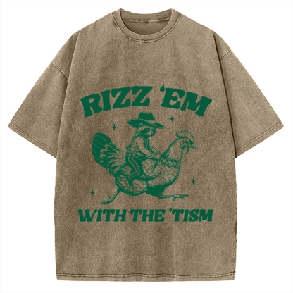 Chicken Autism Raccoon Vintage Washed T-shirt