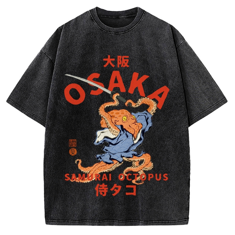 Osaka Samurai Octopus Vintage Washed T-shirt
