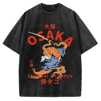 Osaka Samurai Octopus Vintage Washed T-shirt