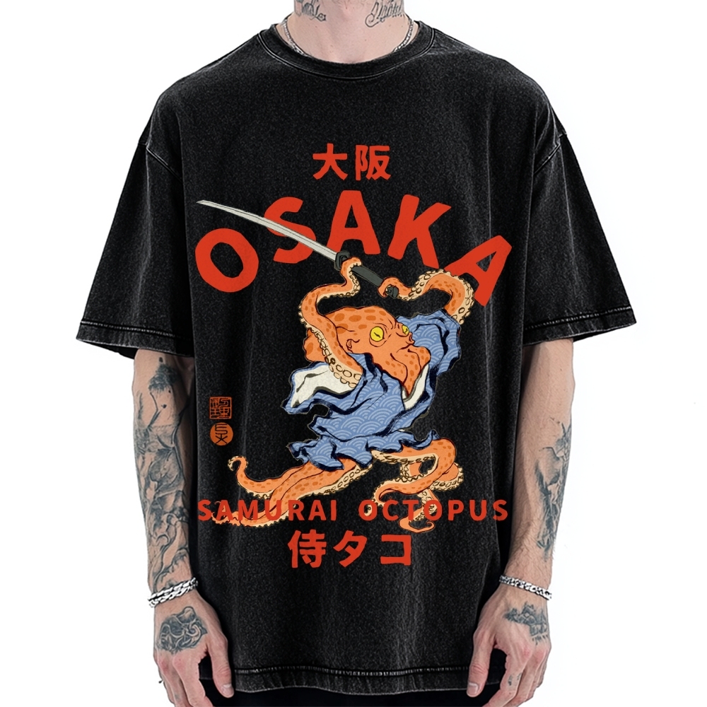 Osaka Samurai Octopus Vintage Washed T-shirt