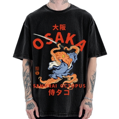 Osaka Samurai Octopus Vintage Washed T-shirt