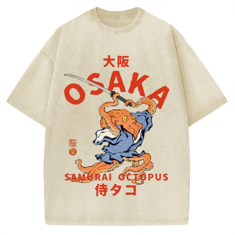Osaka Samurai Octopus Vintage Washed T-shirt