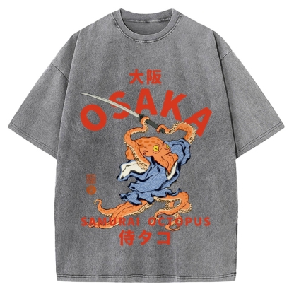 Osaka Samurai Octopus Vintage Washed T-shirt