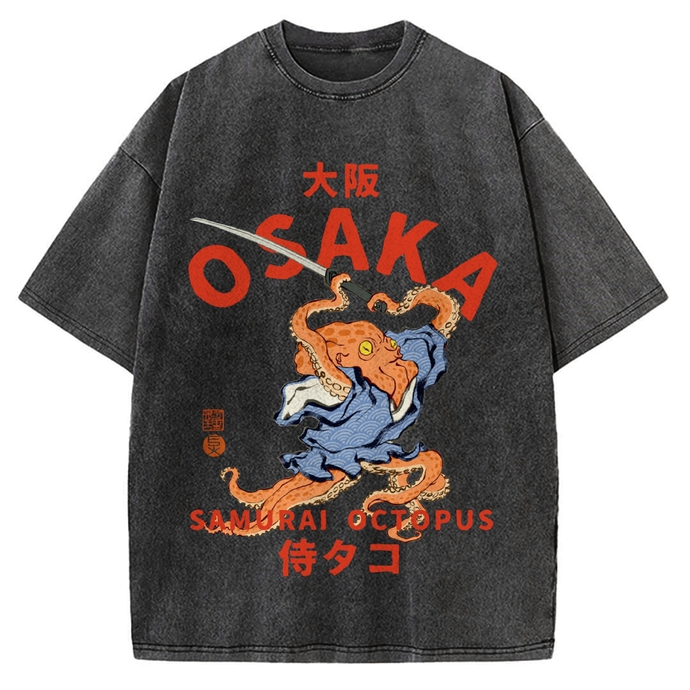Osaka Samurai Octopus Vintage Washed T-shirt