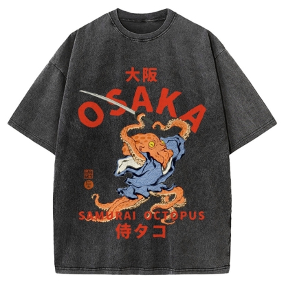 Osaka Samurai Octopus Vintage Washed T-shirt