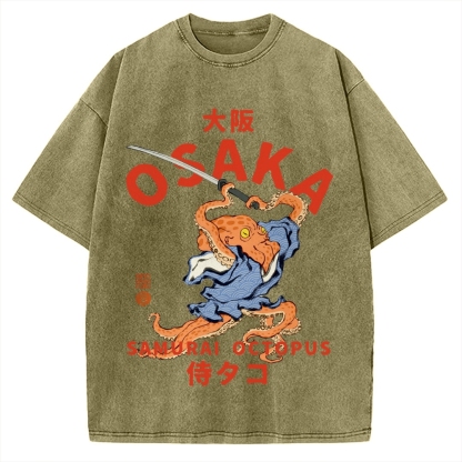 Osaka Samurai Octopus Vintage Washed T-shirt