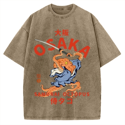 Osaka Samurai Octopus Vintage Washed T-shirt