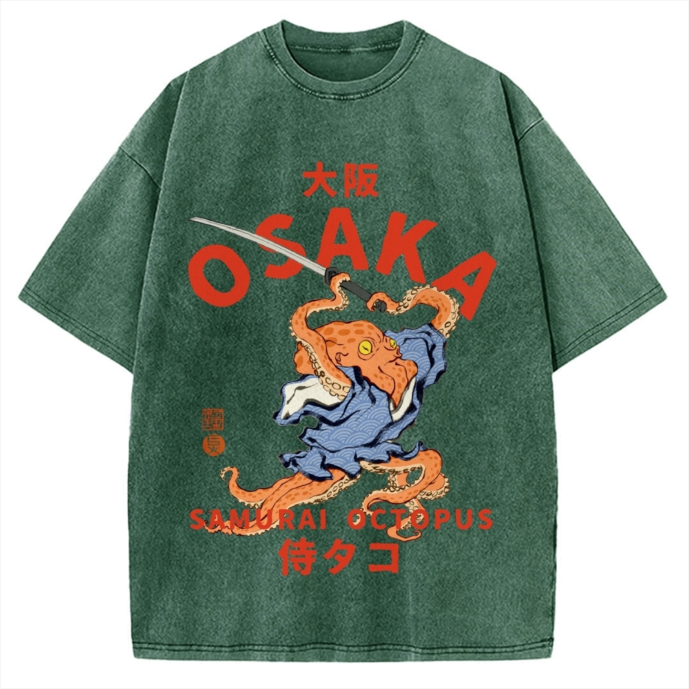 Osaka Samurai Octopus Vintage Washed T-shirt