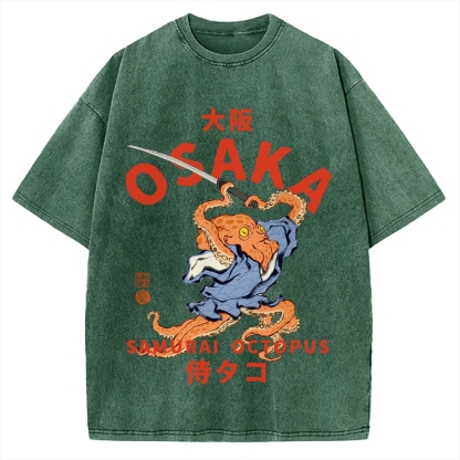 Osaka Samurai Octopus Vintage Washed T-shirt