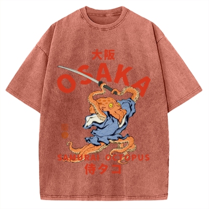 Osaka Samurai Octopus Vintage Washed T-shirt