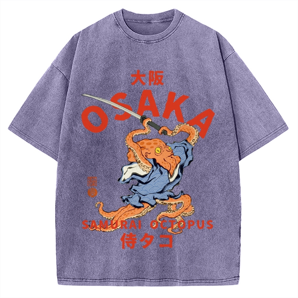 Osaka Samurai Octopus Vintage Washed T-shirt