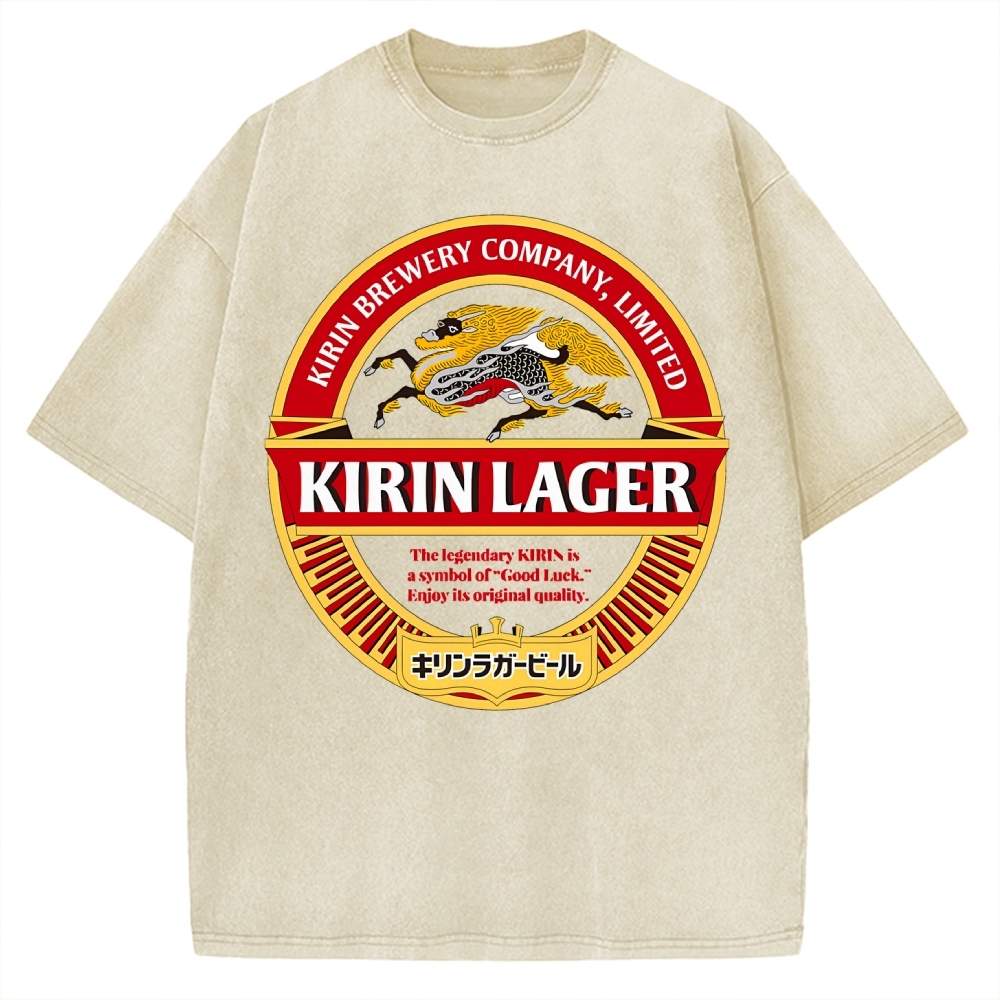 Kirin Lager Black Beer Vintage Washed T-shirt